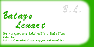 balazs lenart business card